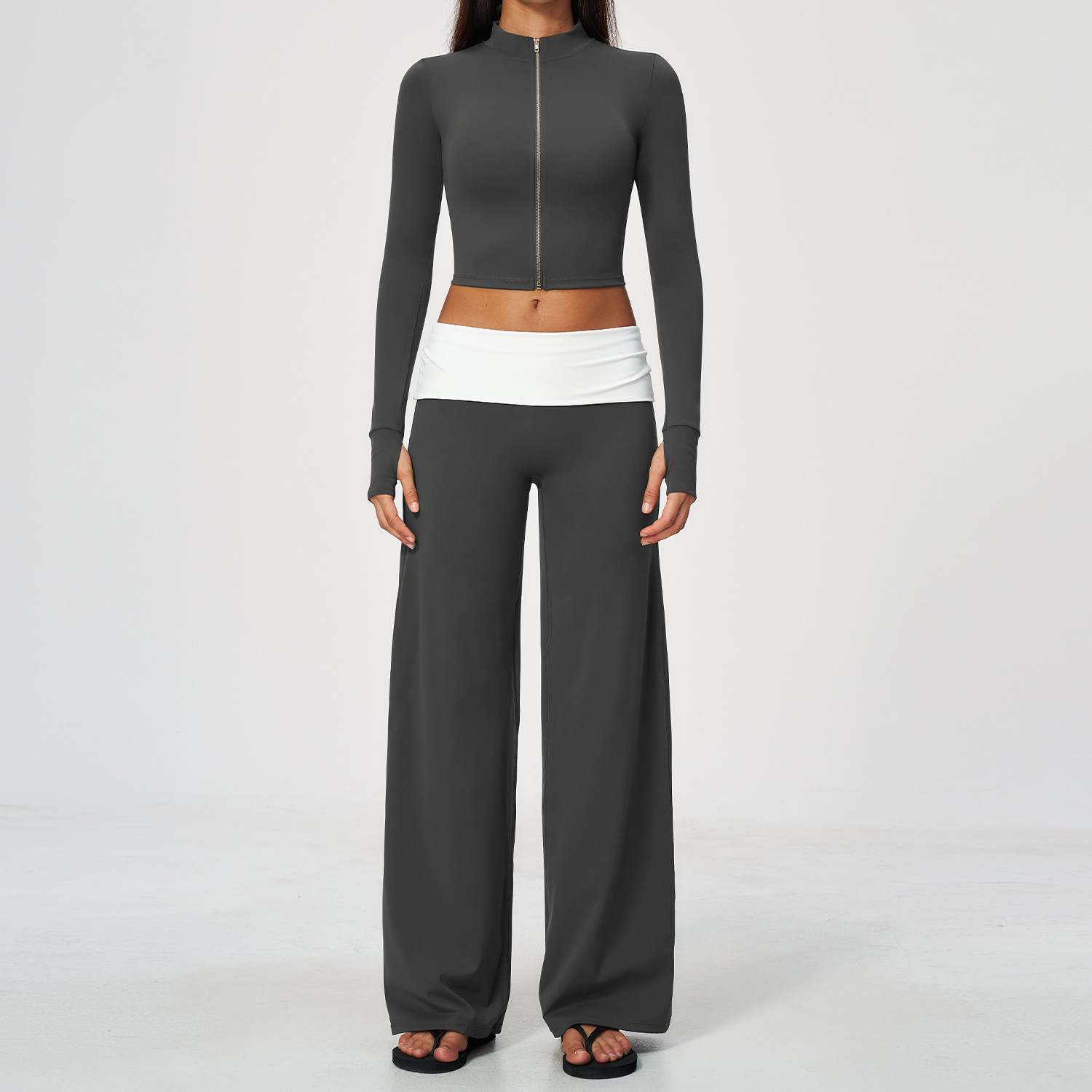 Zip Jacket Wide Leg Pants 2 Pi - Yoga Of Fitness review and price