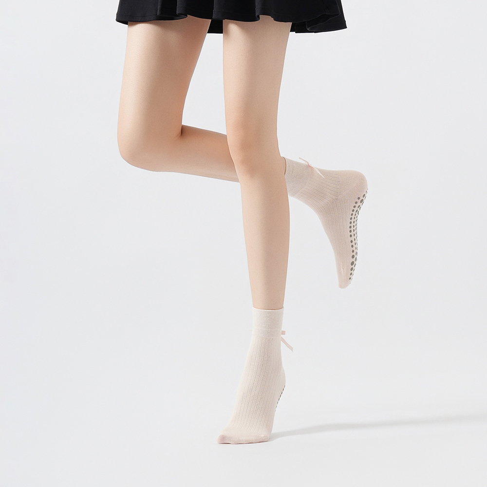 Cute Bowknot Yoga Socks Girls  - Yoga Of Fitness review and price